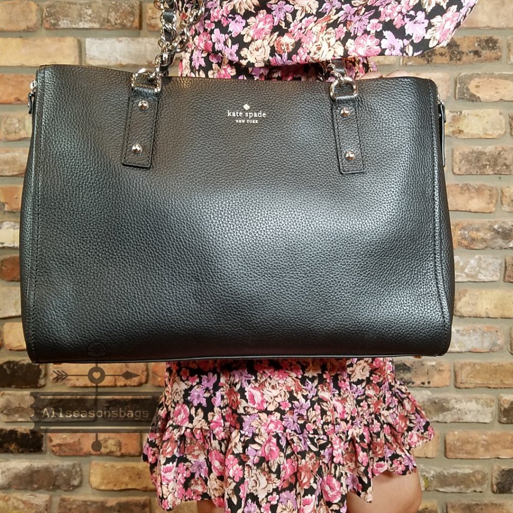 KATE SPADE Andee Leather Cobble Hill Tote Black Shoulder Bag AUTHENTIC NEW